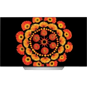 LG OLED55C7D Ultra HD 4K OLED televizyon, siyah çerçeveyle çiçek desenli ekran görünüyor