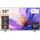TCL 55T8C Ultra HD 4K LED Televizyon; 55 inç, Google TV arayüzlü, mor-mavi çiçek ekransız tasarım