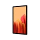 Samsung Galaxy Tab A7 SM-T500 64 GB altın renkli tablet, çiçek temalı ekran görüntüsüyle önden görünüm.