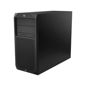 HP Z2 Tower G4 1R4T4ES07 siyah masaüstü bilgisayar, önden ve yandan görünüm