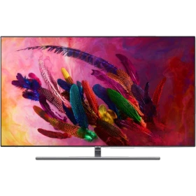 Samsung 75Q7FN Ultra HD 4K QLED televizyon, canlı renklerle tüy desenli ekran görünümü