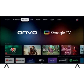 Onvo 85OVF9000U Ultra HD 4K LED televizyon, Google TV arayüzü ve ince siyah çerçevesiyle