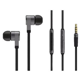 Huawei AM13 Kablolu siyah kulaklık, kulak içi tasarımı, kumandası ve 3,5 mm jakıyla birlikte