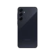 Siyah Samsung Galaxy A55 akıllı telefonun arka yüzü, üçlü kamera ve LED flaş detaylarıyla görünüyor