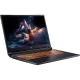 Siyah Acer Nitro V 17 AI ANV17-41-R3H8 oyuncu laptop, açık ekranda turuncu aydınlatmalı klavye ile önden görünüm