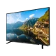 Arçelik A43L 8840 5B Ultra HD 4K LED televizyon, dağ ve göl manzarası gösteren siyah ekranlı TV