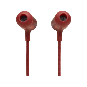 JBL Live 220BT Kablosuz kırmızı kulaklık, önden görünen iki kulak içi kulaklık başlığı