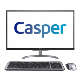 Casper Nirvana One A45.4005-4D00X masaüstü bilgisayar, siyah monitör, klavye ve mouse ile birlikte