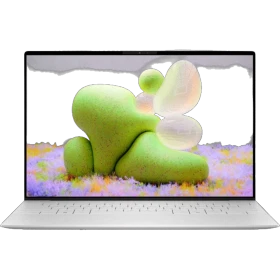 Dell XPS 13 9350 XPS9350321FWP-ING ultrabook platinum renkli laptop, önde ekran ve klavye görünümü