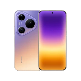 Huawei Pura 90s Pro Max mor akıllı telefonun ön ve arka yüz görünümü, üçlü kamera tasarımı