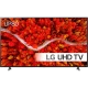 LG 82UP80006LA Ultra HD 4K LED televizyon ekranında UP8O manzara görüntüsü, genel renkli cihaz