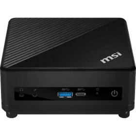 MSI Cubi 5 10M-086XTR siyah mini masaüstü bilgisayar, ön panel bağlantı noktalarıyla
