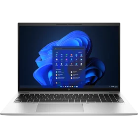 HP EliteBook 860 G10 81A09EA gümüş iş ve ofis laptopu; açık Windows arayüzlü klavyeli görünüm.