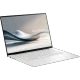 Beyaz Asus Zenbook S16 OLED UM5606WA-RK219W ultrabook laptop; ince tasarım ve aydınlatmalı klavye görünümü