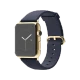 Apple Watch Edition 42 mm, 18 ayar sarı altın kasa ve klasik tokalı gece mavisi kayışla önden görünüm