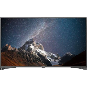Sunny SN43DLK023 Full HD FHD TV, siyah çerçeveli ekranda yıldızlı gökyüzü ve dağ manzarası