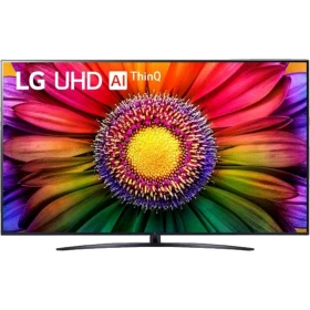 LG 86UR81006LA Ultra HD 4K LED televizyon, canlı renkli çiçek ekran görünümüyle vitrin görseli