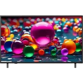LG 65UA85006LA Ultra HD 4K LED TV vitrin görselinde parlak renkli küreler ekranda gösteriliyor