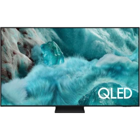 Samsung 55Q7F5 QLED Ultra HD 4K televizyon; QLED yazılı canlı manzara ekranı ve ince siyah tasarım.