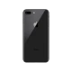 Apple iPhone 8 Plus siyah akıllı telefonun arka yüzü, çift kamera ve Apple logosu görünümü