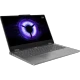 Gri Lenovo LOQ Essential 15IRX11 83SC000QTR oyuncu laptop, açık ekranlı önden açılı görünüm