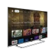 Grundig 65 GHU 9000 Ultra HD 4K LED televizyon, yayın platformları menüsü açık şekilde önden ve yandan görünür.