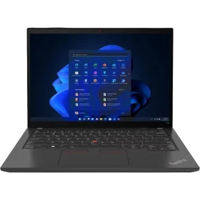 Lenovo ThinkPad T14 G6 21QC00CKTX gri iş ve ofis laptopu, açık ekranda önden görünüm