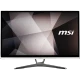 MSI PRO 22X 9M-062TR siyah masaüstü bilgisayar, geniş ekranı ve ayaklı tasarımıyla önden görünür.