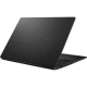 Asus Vivobook S14 OLED S5406SA-QD070W siyah ultrabook laptop kapak açık, ince tasarım görünüyor