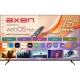 Axen AX75LEDM-W02M Ultra HD 4K LED televizyon, webOS arayüzü ve kumanda ekranıyla önden görünüm