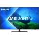 Philips 55OLED808 Ultra HD 4K OLED televizyon; ekranda AMBILIGHT TV ışıkları ve deniz manzarası görünüyor.