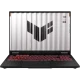 ASUS TUF Gaming A16 FA608UM-RV130 siyah oyuncu laptop; kırmızı aydınlatmalı klavye ve TUF logosu önden görünüyor