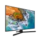 Samsung 43NU7400 Ultra HD 4K LED televizyon; canlı doğa manzaralı ekran, siyah genel tasarım.