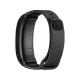 Huawei TalkBand B3 Lite akıllı bileklik, siyah renkli kavisli tasarımı ve dokulu kayışıyla önden görünür halde