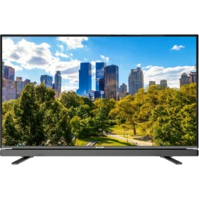 Arçelik A49L 5531 4B2 Full HD LED TV, siyah çerçeveli ve şehir manzarası gösteren ekran