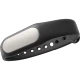 Xiaomi Mi Band 1S akıllı bileklik, siyah gövdesi ve gümüş renkli ekranıyla yandan görünüm