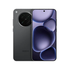 Oppo Find X8 S siyah akıllı telefon, ön ekran ve arka kamera modülüyle vitrin görünümü
