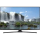 Samsung 55J6289 Full HD LED TV, şelale manzaralı ekranda, siyah standlı vitrin görünümü