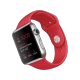 Apple Watch 42 mm gümüş paslanmaz çelik kasa ve kırmızı PRODUCT RED spor kordonlu akıllı saat