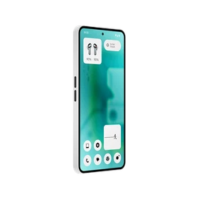 Turkuaz renkli Nothing Phone 3a Community Edition akıllı telefon, ince çerçeveli ekranıyla önden açılı görünümde