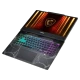 MSI Cyborg 15 B2RWFKG-208XTR oyuncu laptop siyah renkli, RGB klavyeli ekran açık tasarım görünümü