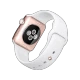 Apple Watch Edition 38 mm 18 ayar roze altın kasalı, beyaz spor kordonlu akıllı saat arkadan görünüm