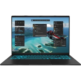 Asus V16 V3607VU-RP061W siyah oyuncu laptop, 16GB RAM ve 512GB SSD ile oyun ekranı açık.