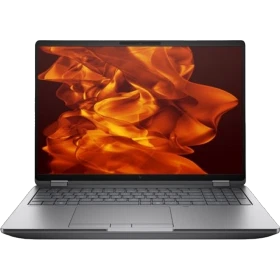 HP ZBook Fury G1i 16 gri iş ve ofis laptopu; klavye ve ekranı açık şekilde önden görünüyor.