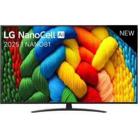LG 65NANO81A6A Ultra HD 4K LED televizyon; NanoCell AI renkli görüntü ekranı ile vitrin görünümü