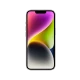 Apple iPhone 14 Plus beyaz akıllı telefon, önden görünüm, çentikli ekran ve renkli duvar kâğıdıyla