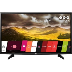 LG 49LH590V Full HD FHD LED TV, dağ manzaralı ekran ve uygulama menüsüyle vitrin görünümü