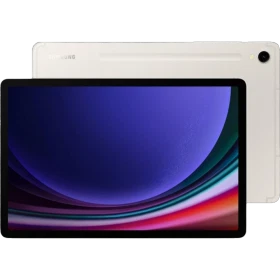 Samsung Galaxy Tab S9 Wi‑Fi 12 GB 256 GB bej renkli tablet, ön yüzü ve ekran detaylarıyla vitrin görüntüsü