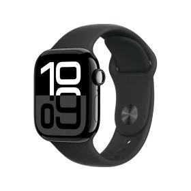 Apple Watch Series 10 Cellular 46 mm siyah alüminyum kasa ve spor kordonlu akıllı saat