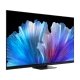 TCL 65C935 Ultra HD 4K LED televizyon ekranda mavi-pembe çiçek efektiyle, genel renk, siyah çerçeve
